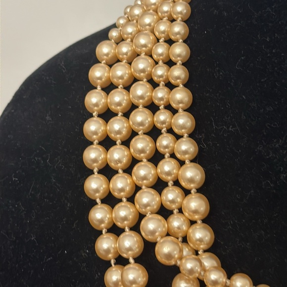 J CREW J. Crew Multi-Strand Pearl Necklace 5 Strings Faux Pearls - Picture 2 of 4